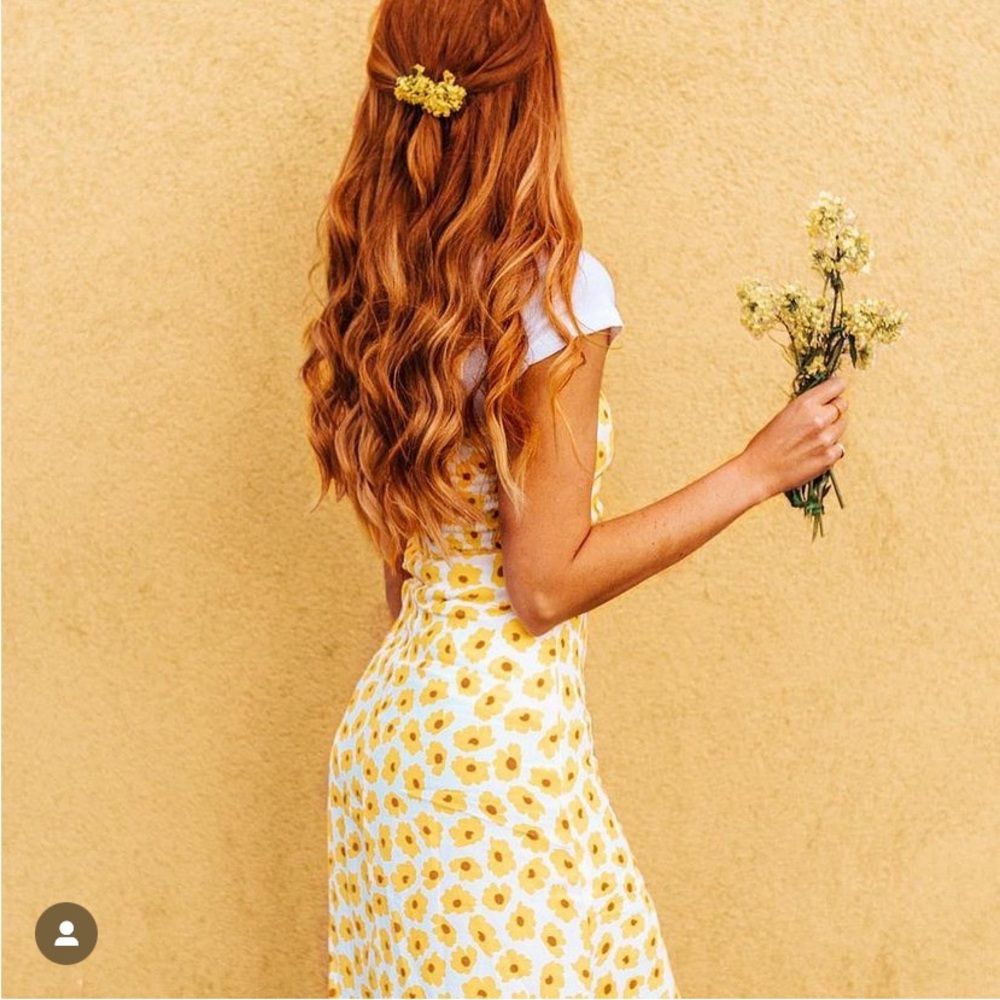 Faithfull the Label Yellow Flower Dress